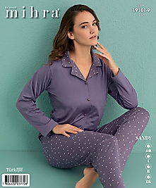 mihra sandy düğmeli pijama takımı