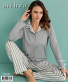 mihra sandy düğmeli pijama takımı