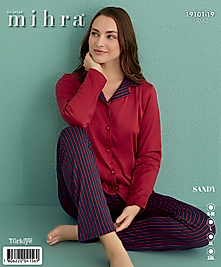 mihra sandy düğmeli pijama takımı