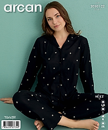 arcan süet düğmeli pijama takımı
