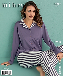 mihra sandy düğmeli pijama takımı