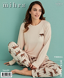 mihra termal 2li sıfır yaka pijama takımı