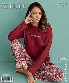 mihra termal 2li sıfır yaka pijama takımı