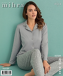 mihra sandy düğmeli pijama takımı