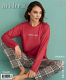 mihra termal 2li sıfır yaka pijama takımı