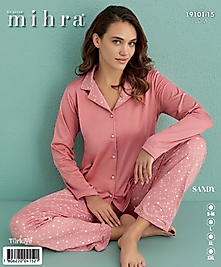 mihra sandy düğmeli pijama takımı