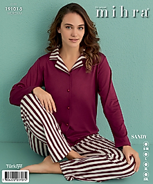 mihra sandy düğmeli pijama takımı