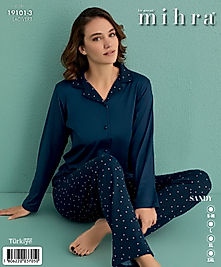 mihra sandy düğmeli pijama takımı