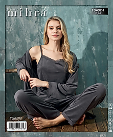 mihra kadife 3 lü pijama takımı